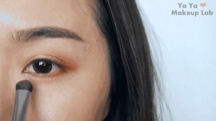 落日眼妆教程内双,大秋天眼妆