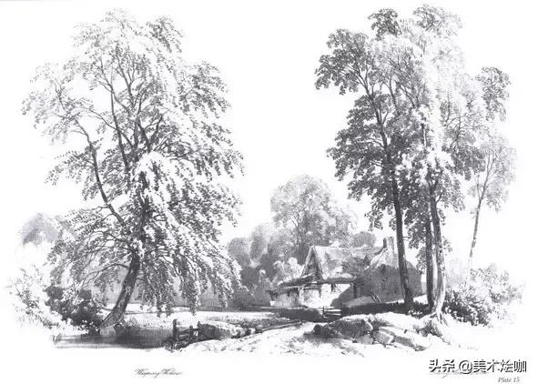 静物素描风景图临摹,简单又好画的彩铅素描风景图