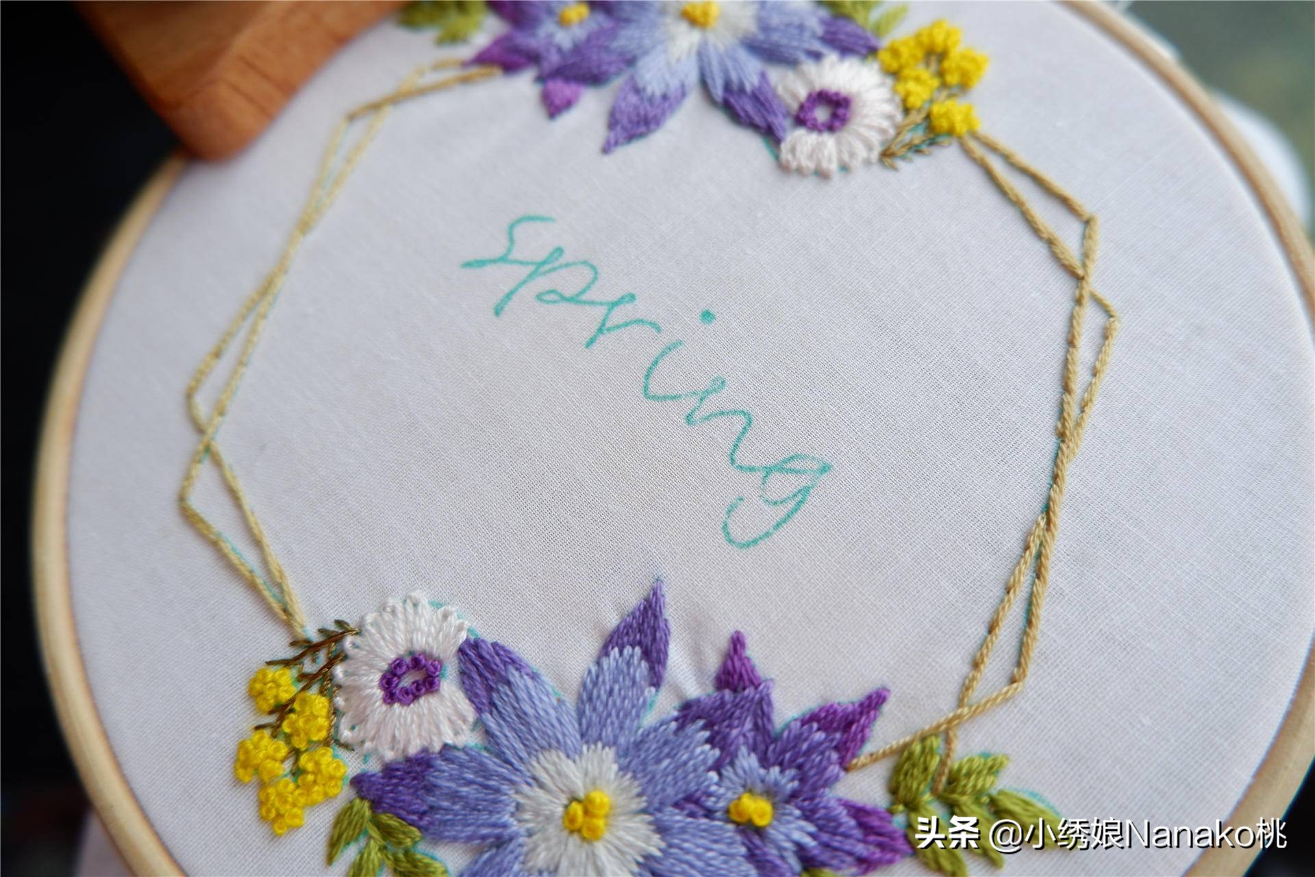 满园春刺绣教程,花环刺绣教程