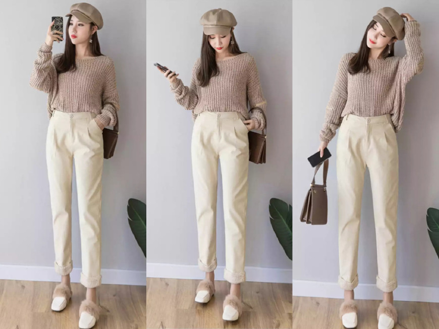 休闲裤衬衣配平底鞋好看吗,穿搭指南小白鞋休闲裤的经典搭配