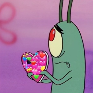 爱心表情拼成一个心形,爱心有个蝴蝶结的表情