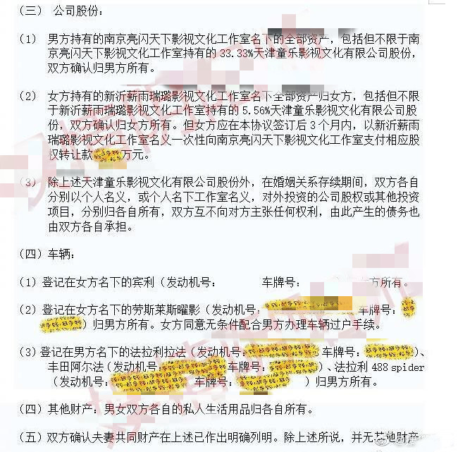 贾乃亮与李小璐离婚协议曝光,贾乃亮李小璐离婚协议书曝光