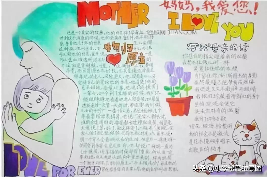 关于母亲节的手抄报又漂亮又简单,关于母亲节手抄报的文案短句