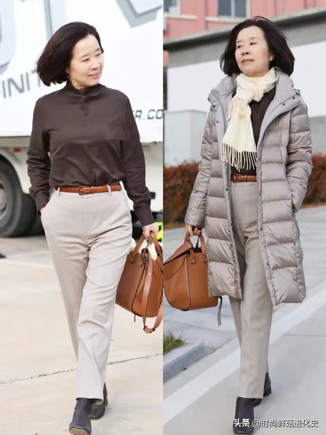 放弃你的“小黑裤”吧！今秋“卡其灰裤”火了，五六十岁穿更时髦