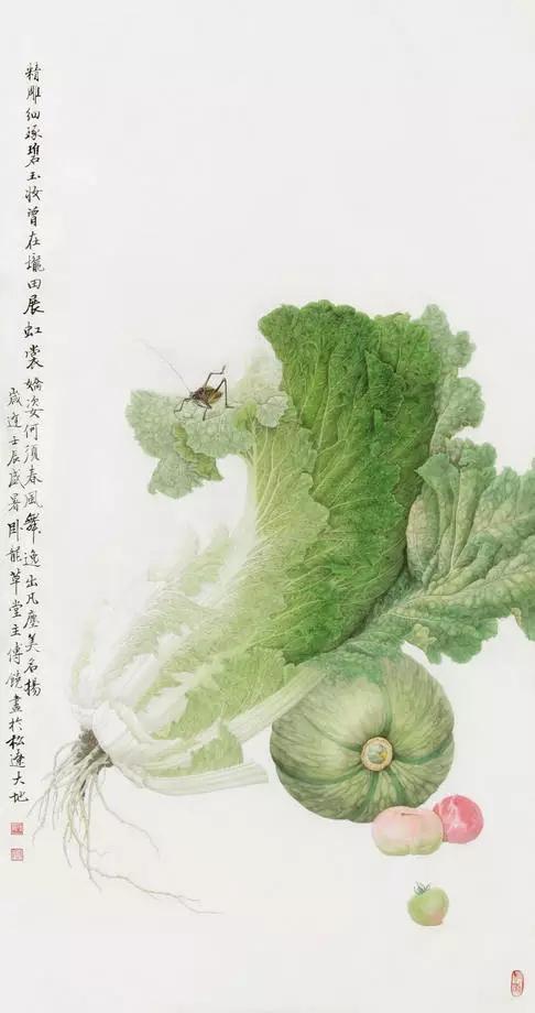 画白菜技法,3d白菜画