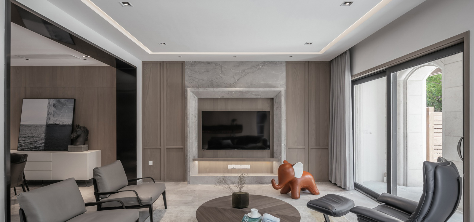 房子装修漂亮便捷的背景墙来啦,背景墙较短新中式效果图大全