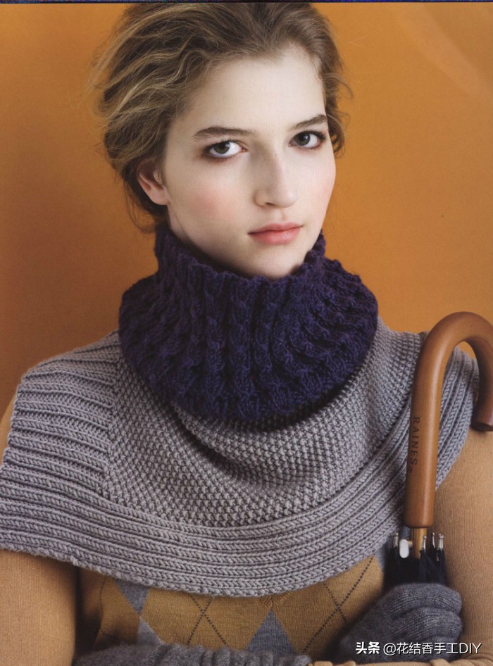 毛线编织围脖花样教程,毛线套头围脖编织教程
