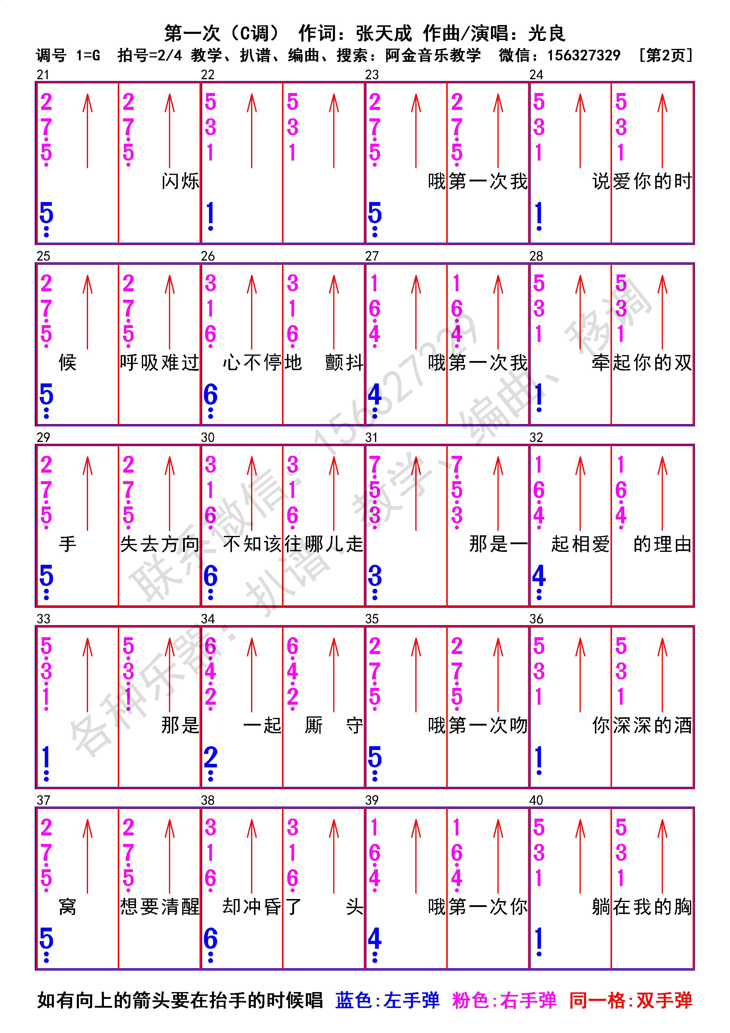第一次光良弹唱简谱完整版,光良钢琴简谱教学