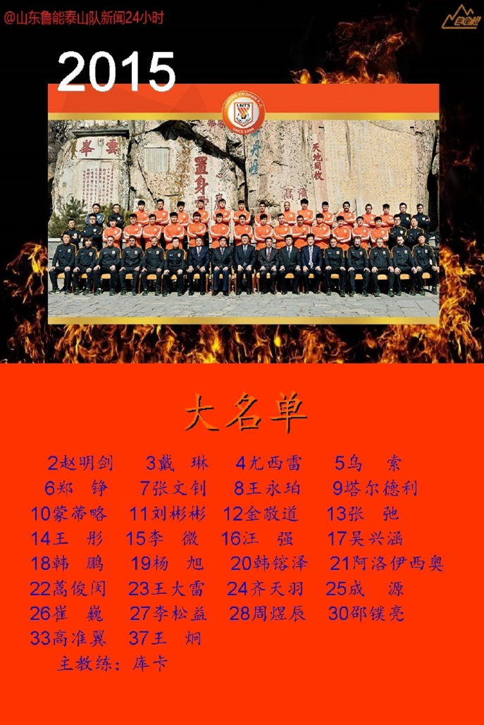 鲁能泰山全家福2014,山东鲁能2018全家福