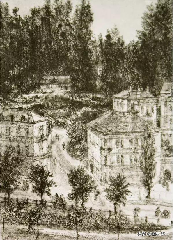 门采尔自画素描高清大图,素描大师门采尔著名作品