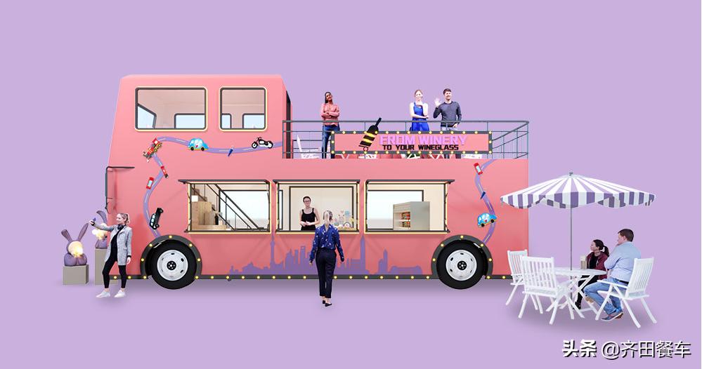 双层餐车巴士价格,双层巴士餐车超大定做