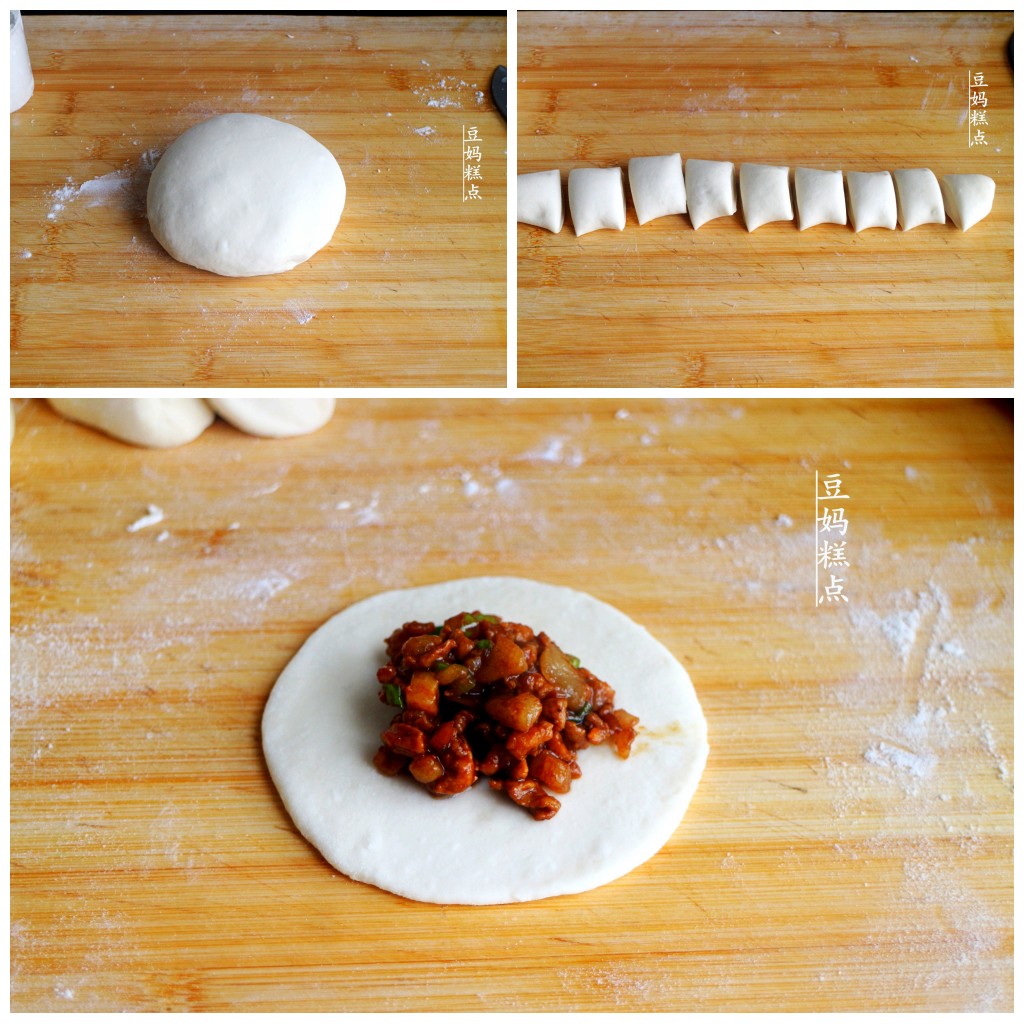 和儿子学做包子,老北京正宗酱肉包