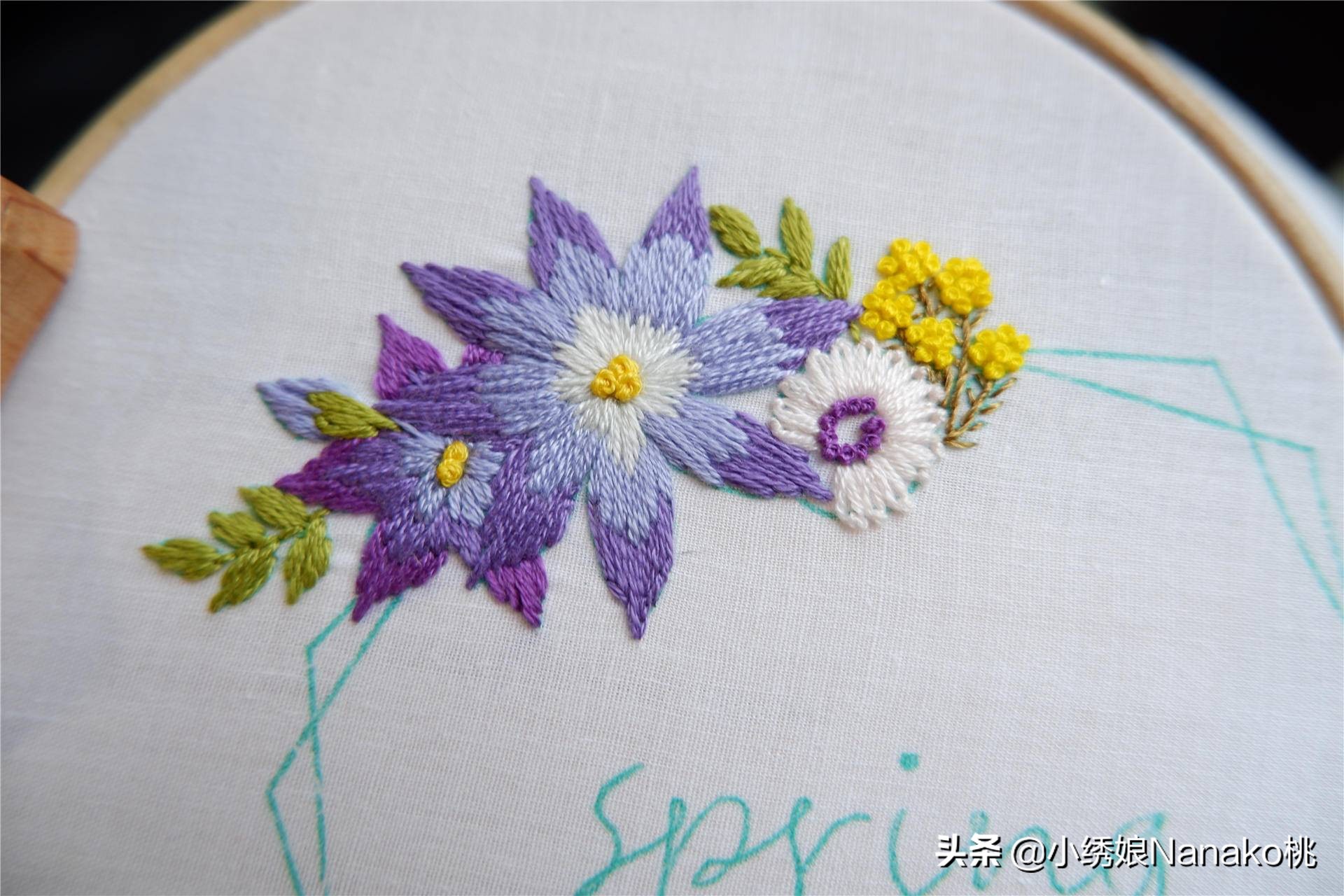 满园春刺绣教程,花环刺绣教程