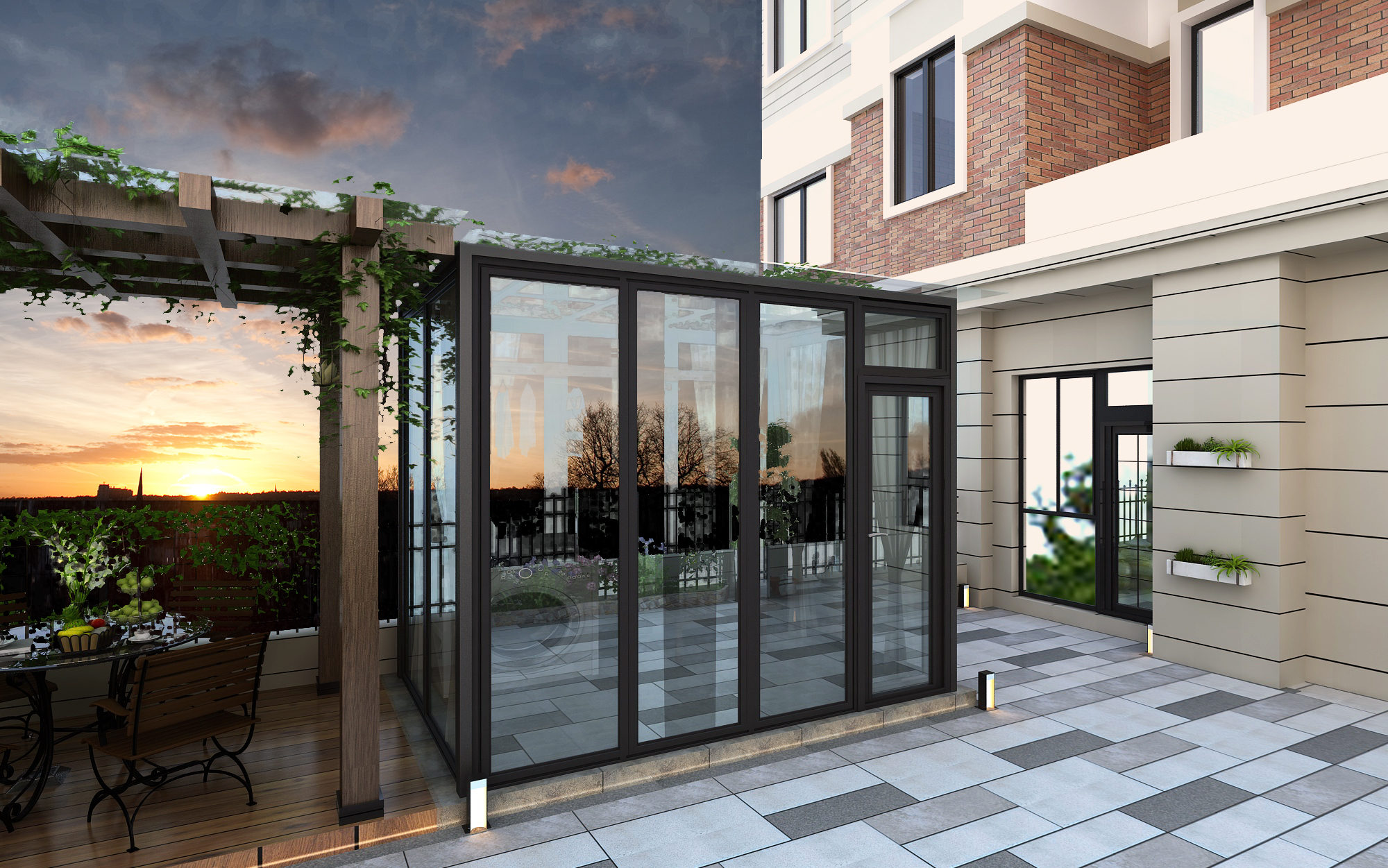 庭院遮风挡雨阳光房,100款阳光房庭院设计