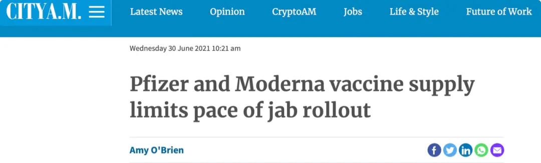 英国辉瑞疫苗第三针间隔三个月,英国疫情日增加人数