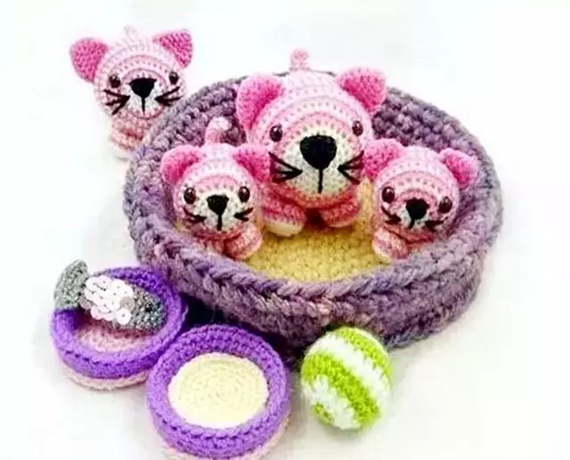 特别小的毛线钩织小动物,钩编毛线小动物