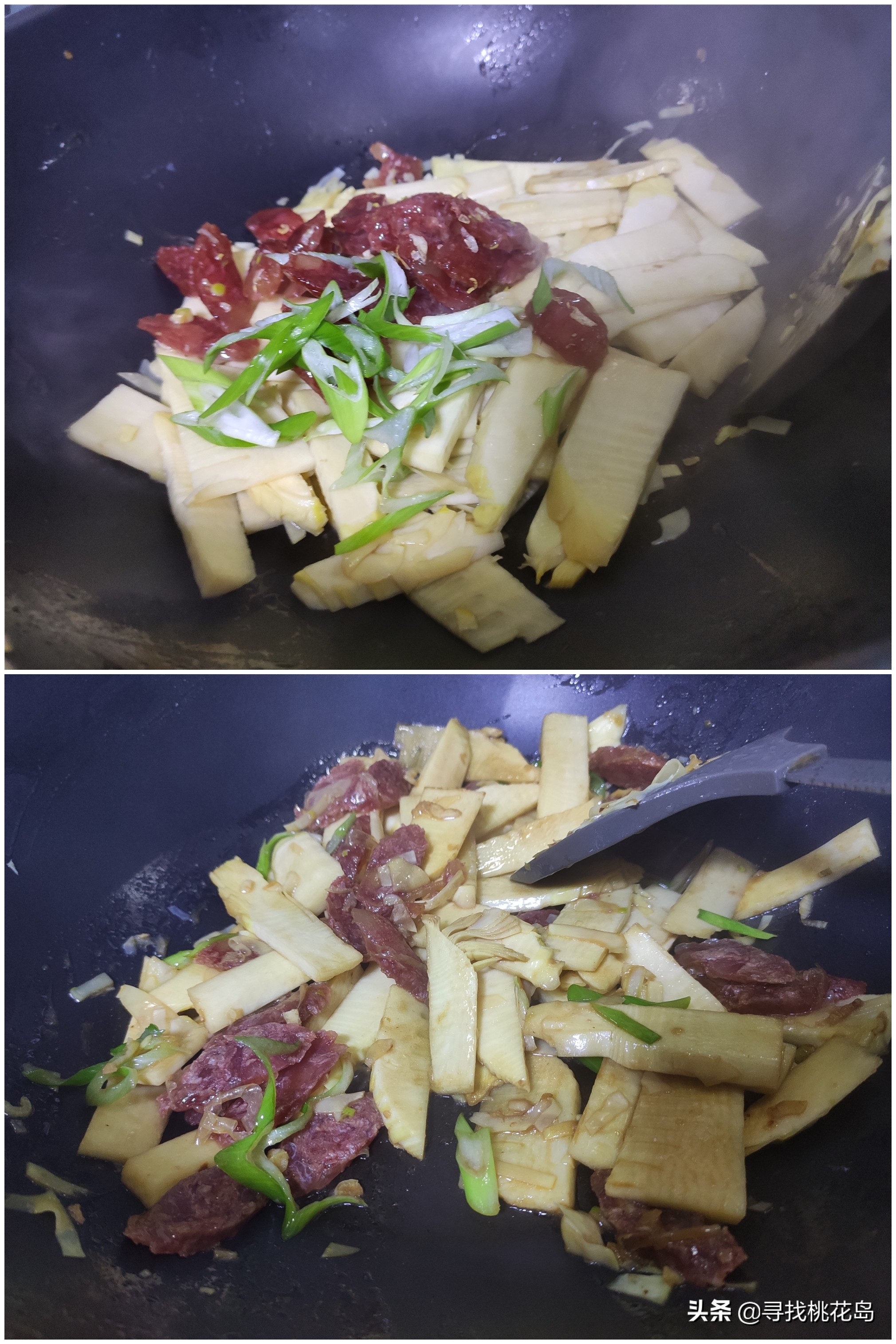 冬笋腊肠这么炒，笋片不涩又入味，好吃下饭，冬天吃正当时