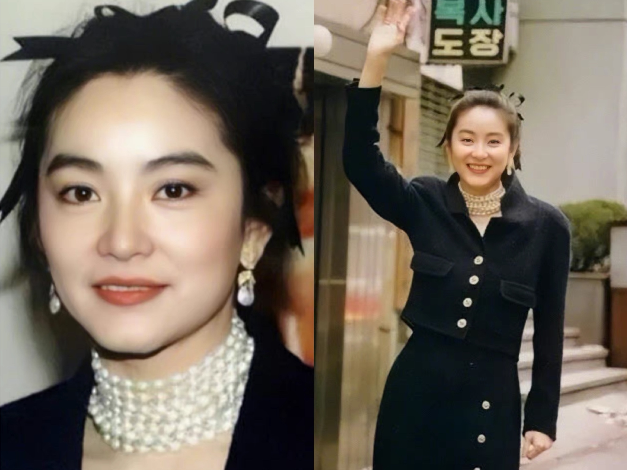 林青霞蝴蝶结丸子头,林青霞蝴蝶结造型