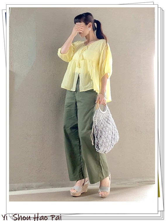 绿色阔腿裤套装搭配什么颜色外套,绿色阔腿裤女款爆款2022新款西裤