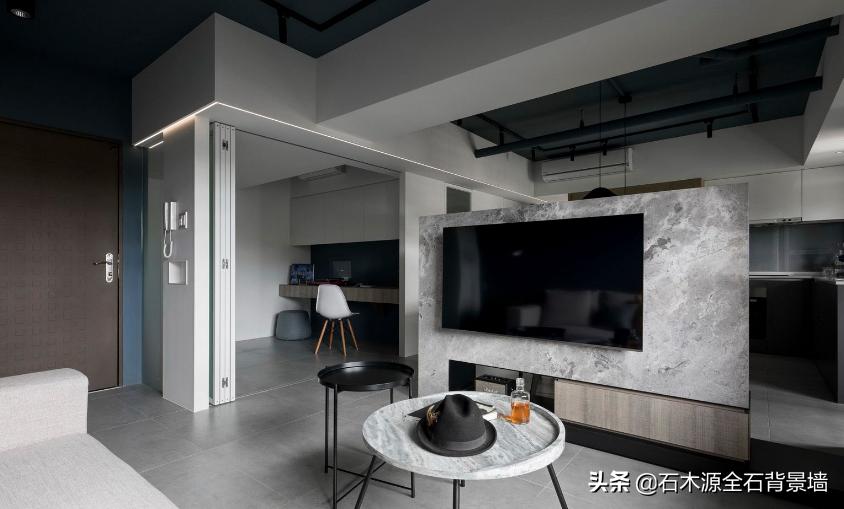 侘寂风石材背景墙,石材背景墙北欧风