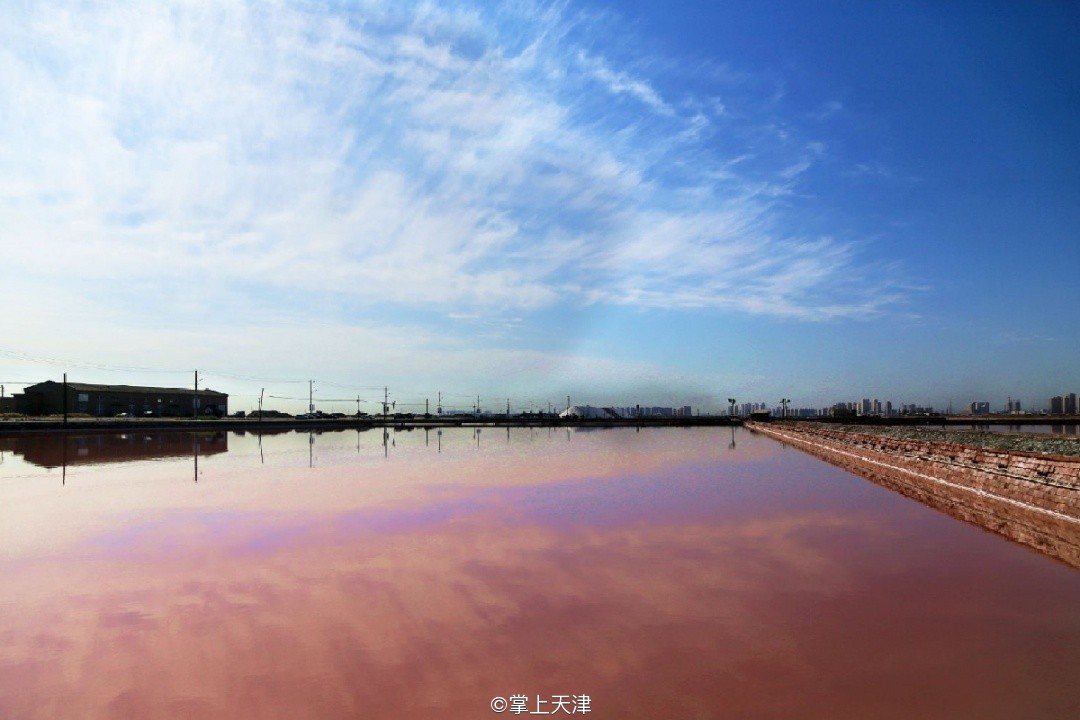 潍坊滨海七彩盐田,七彩盐田航拍