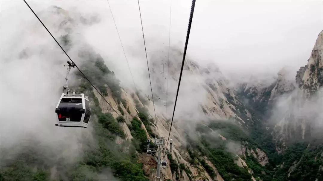 探秘华山三大特点索道,华山风景视频大全华山索道