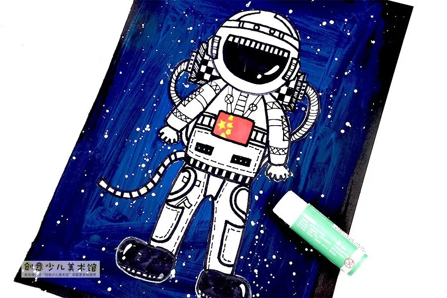 太空中的宇航员儿童画课件,儿童画画5-6岁创意画太空宇航员