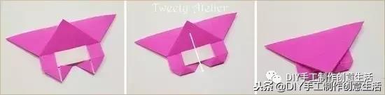 爱心折纸书签制作方法图片,折纸爱心书签大正方形纸