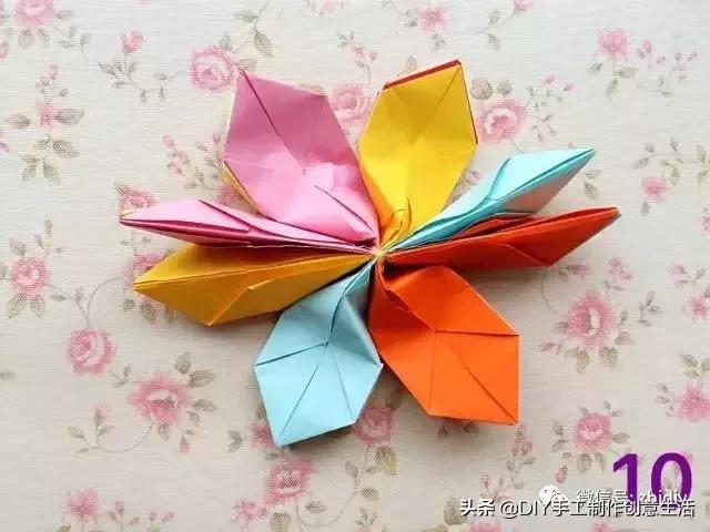 荷花灯折纸方法及步骤图,荷花折纸灯