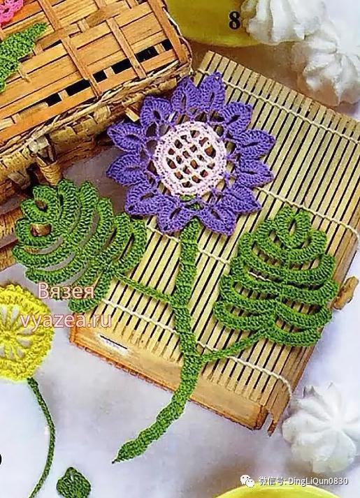 树叶钩针编织大全图解,树枝树叶的编织图解