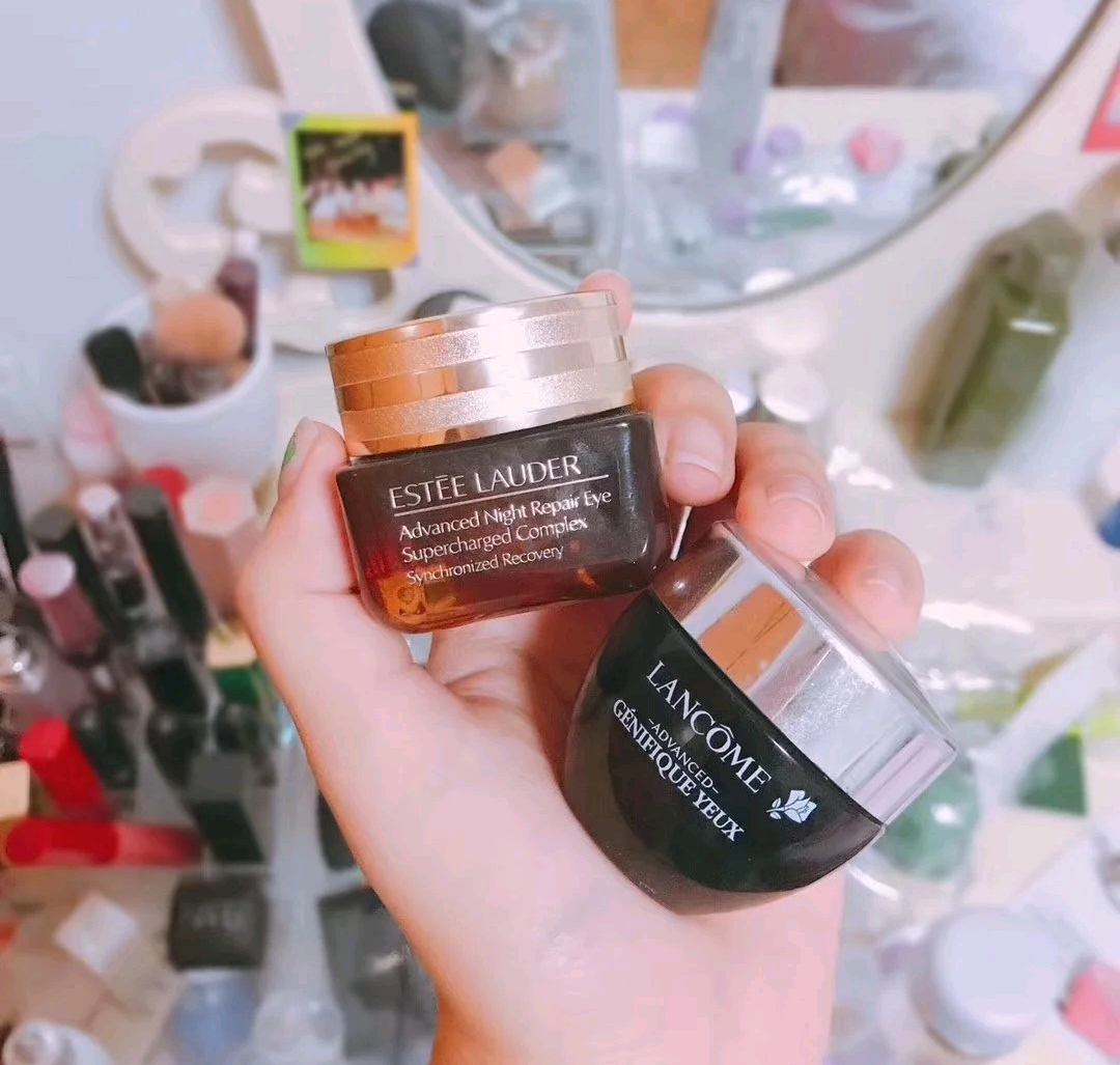 雅诗兰黛和兰蔻小黑瓶眼霜哪个好,雅诗兰黛小棕瓶对比兰蔻发光眼霜