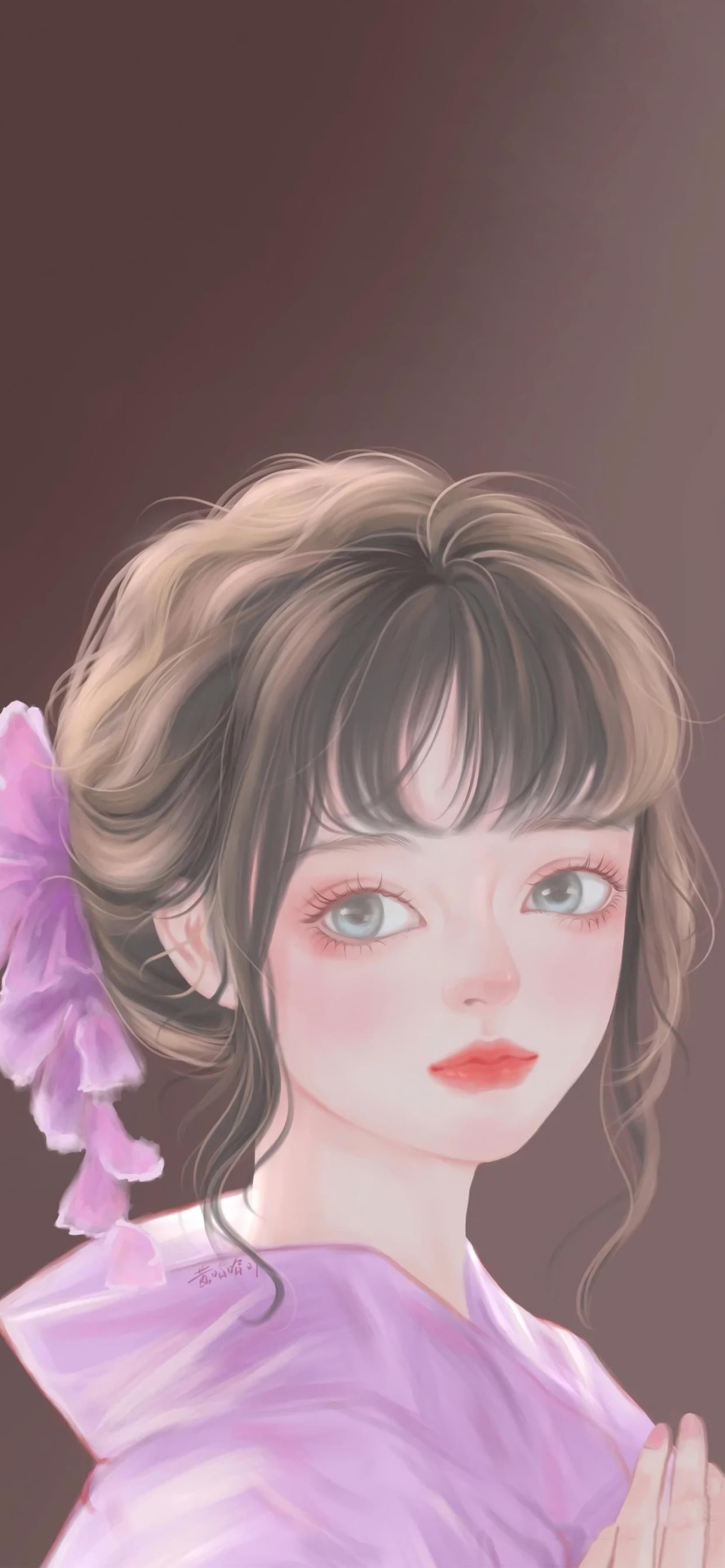 好看的女生壁纸插画图,插画小清新女生壁纸