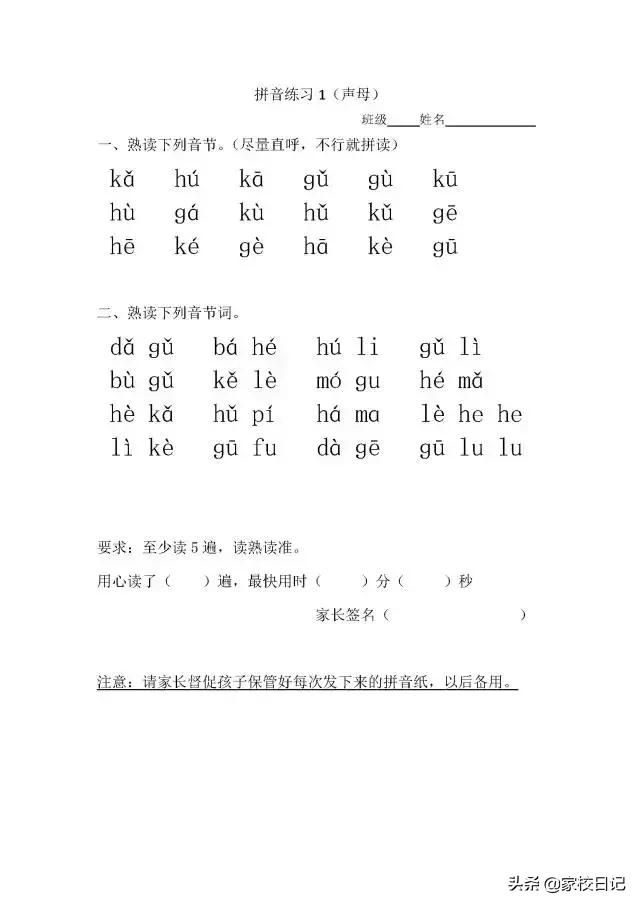 部编版一年级语文拼音口诀,部编版小学语文一年级拼音复习