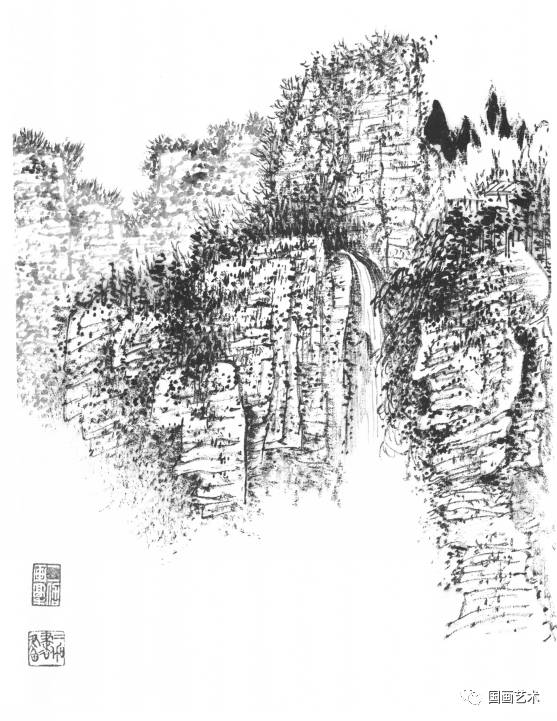 山水画树木基础技法,张际才现代山水画技法视频