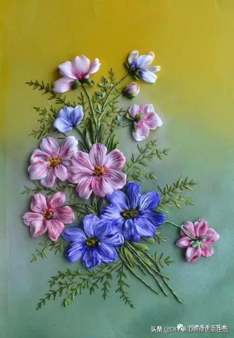 绣一朵花要多久,丝带绣的扭转绣针法