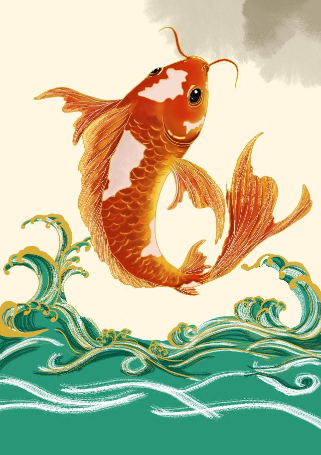 锦鲤的寓意和象征风水图,吉祥物锦鲤的寓意和象征