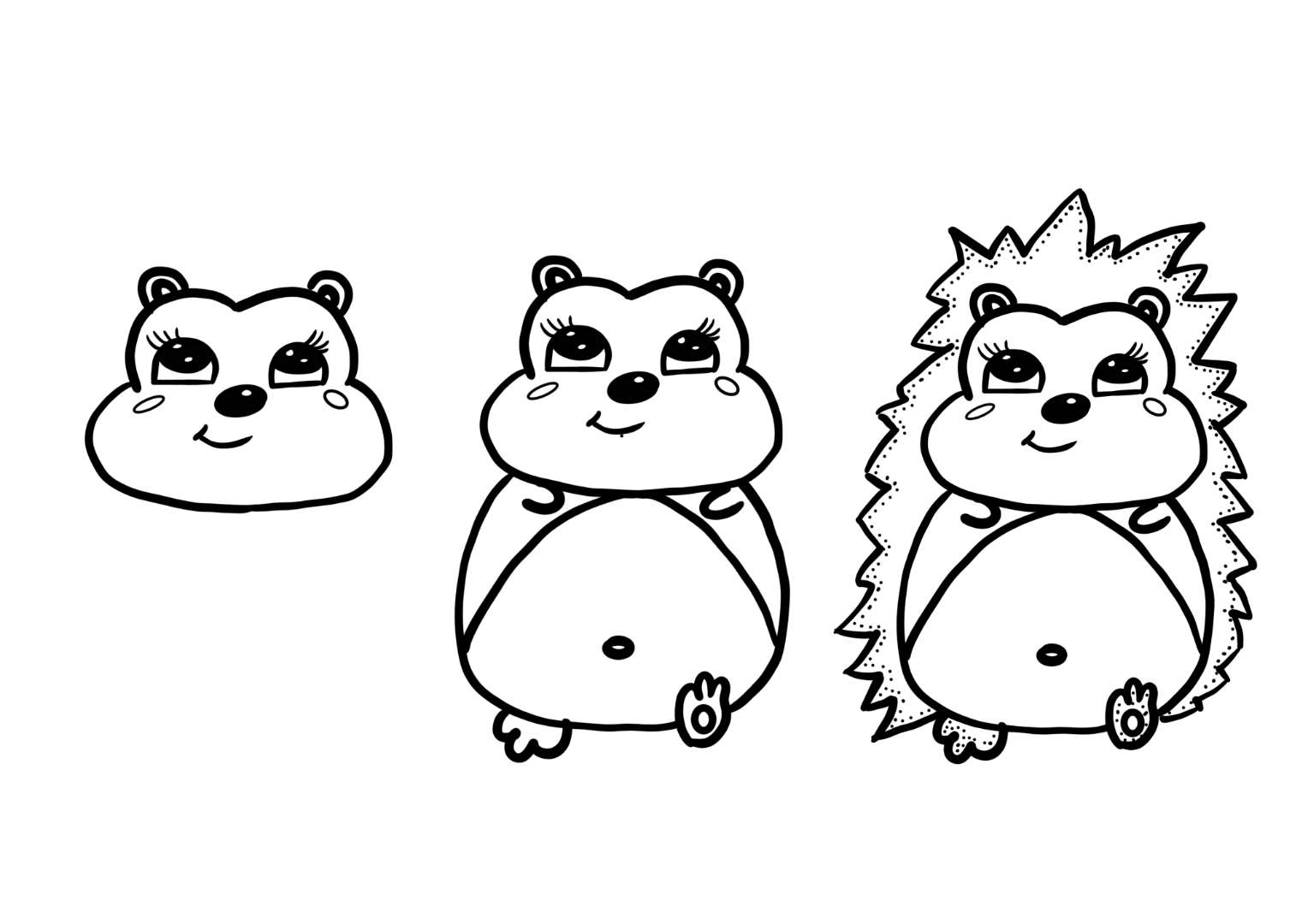 少儿线描课程｜初级线描第四课-小刺猬，从儿童画到线描演变