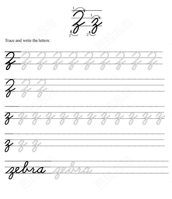 英文26字母连笔字帖,英语字母书法入门基础教程