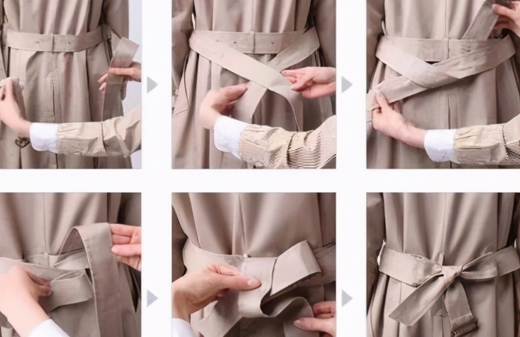 风衣后面的腰带怎么系图片,风衣后面的腰带咋系