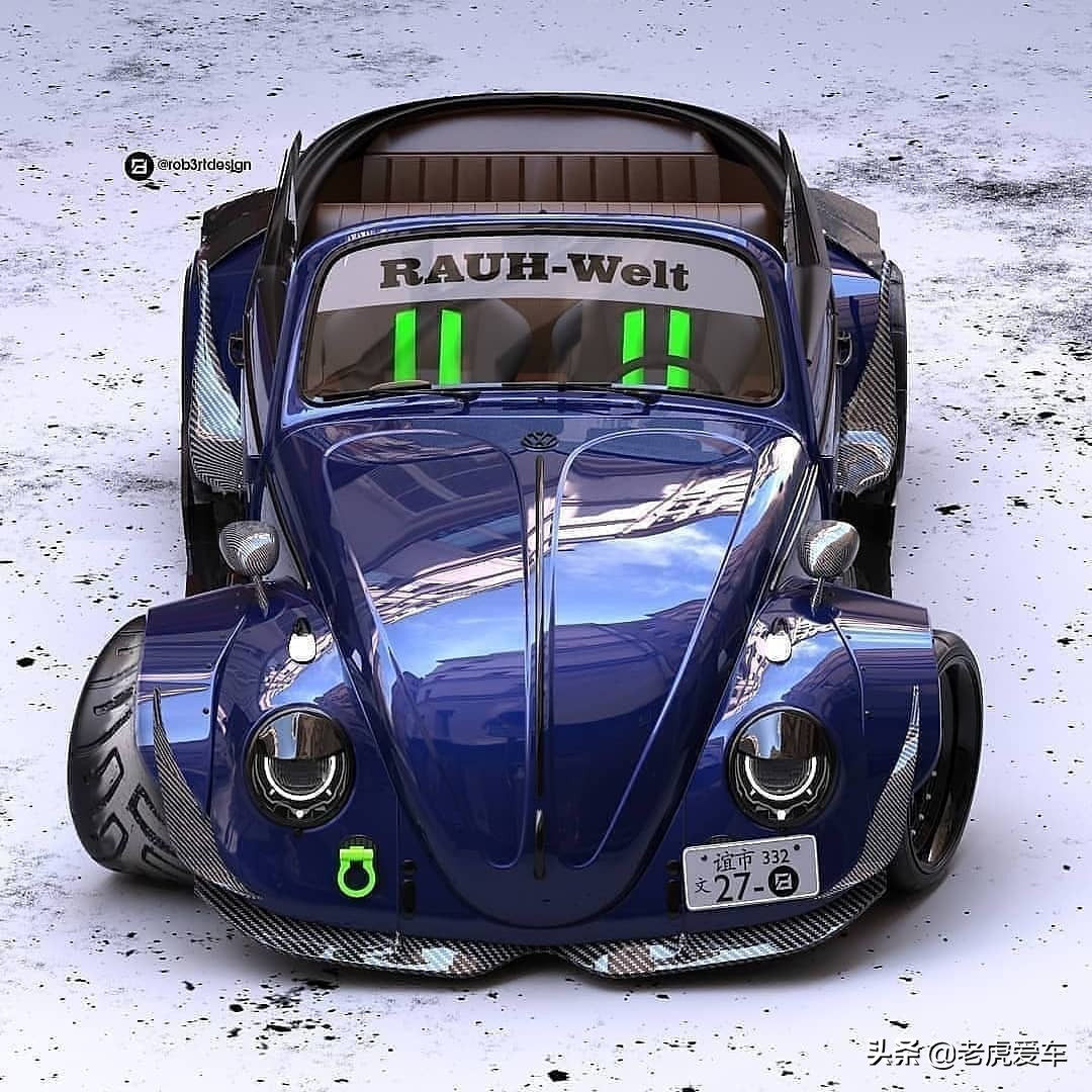 大众甲壳虫，RWB改装渲染，像极了保时捷911GT3