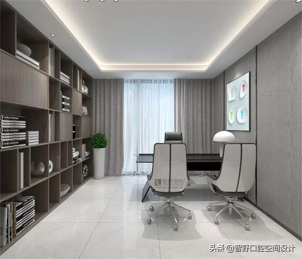 100平口腔诊所高端精品设计效果图,智野设计