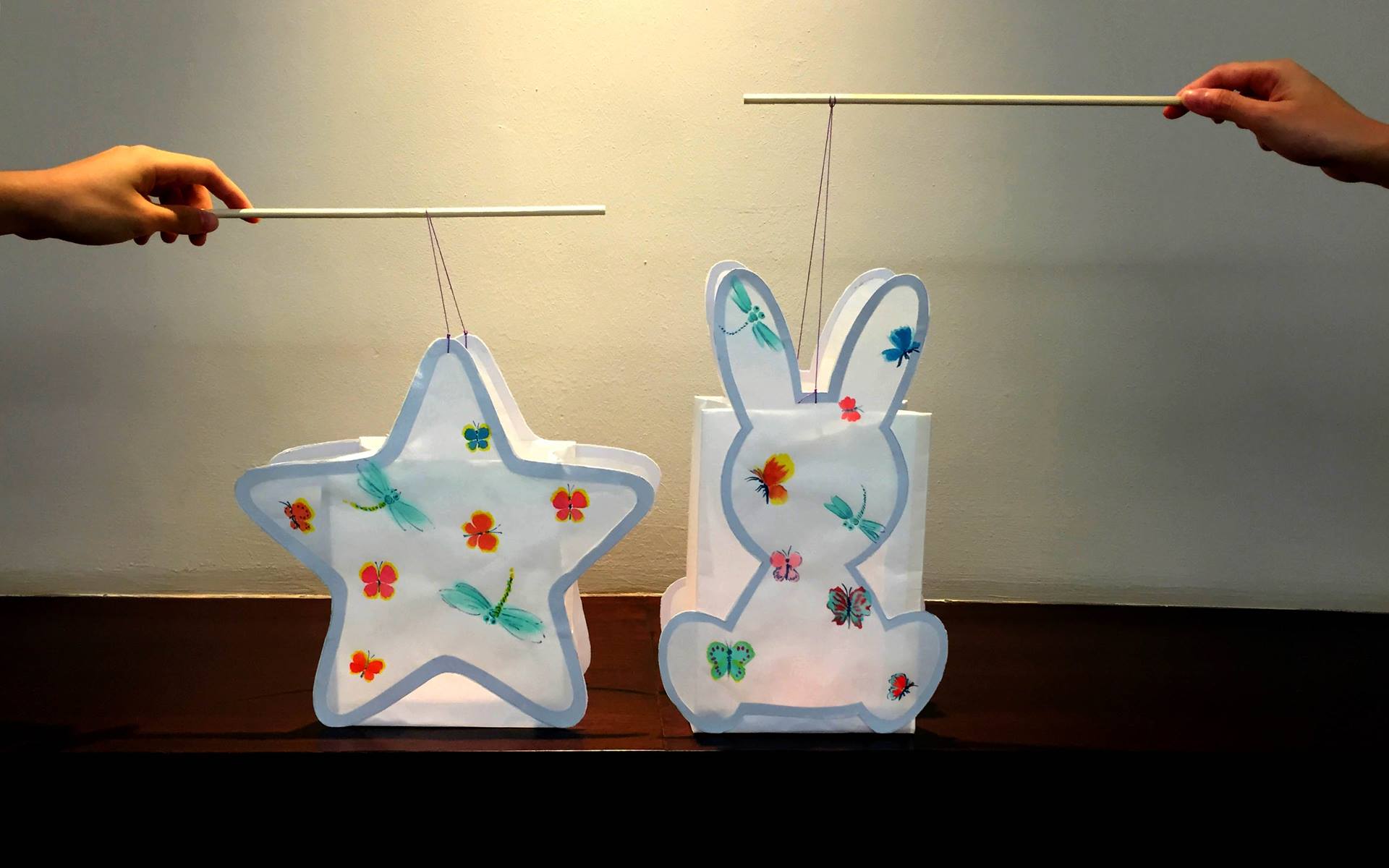 关于中秋节的手工灯笼简单易学,中秋灯笼diy幼儿园师生户外活动