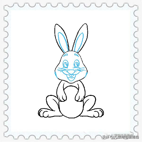 6-12岁儿童简笔画简单又可爱兔子,画小兔子和小熊简笔画