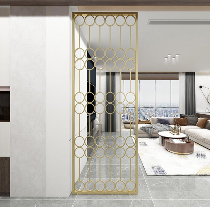 屏风隔断客厅高档大气不锈钢屏风,金属屏风哪个颜色好看