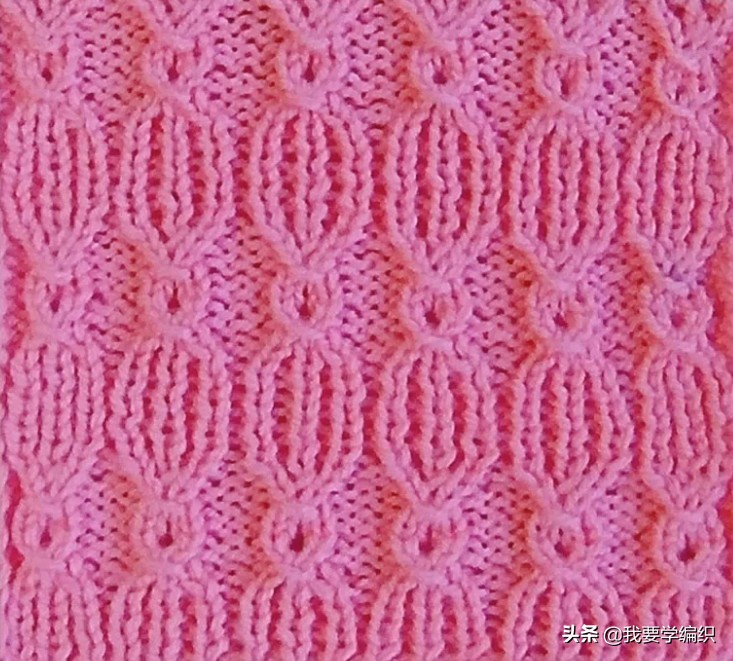 灯笼花底边编织教程,棒针编织大红灯笼教程