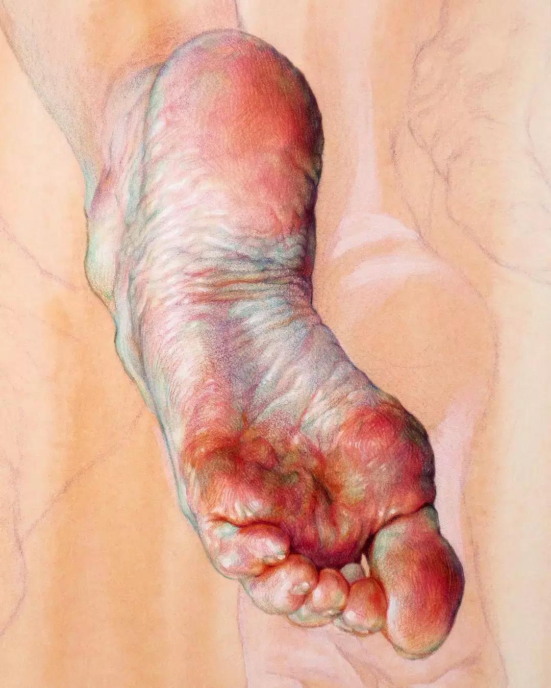 人体彩铅,人体五官彩铅