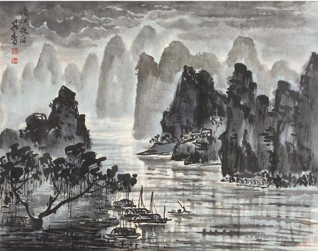 水墨画夜景欣赏,画夜景最好的中国画