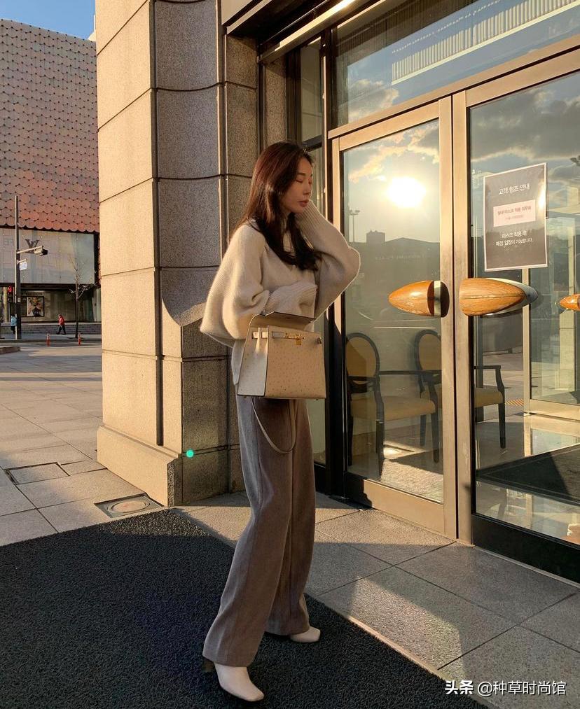 秋针织西装裤,针织衫西装裤什么场合穿