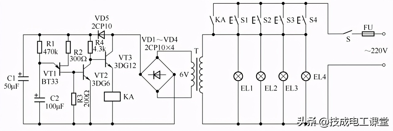 照明联动开关原理图,电灯三个开关控制一个灯的接线图