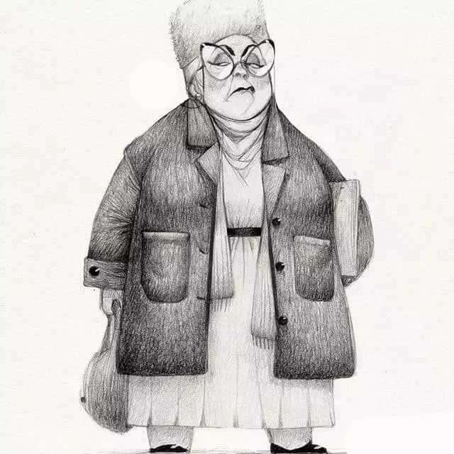 画动漫人物黑白插画素描,超级可爱的素描画